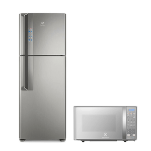 Combo Electrolux: Refrigeradora No Frost Top Mount 474L 17Ft + Horno Microondas de Mesa Plateado
