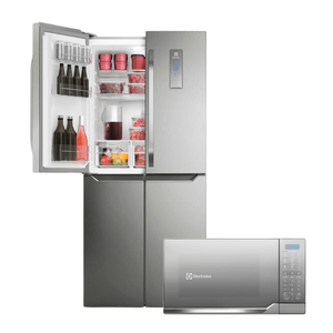 Combo Electrolux: Refrigeradora No Frost Multi Door Inverter 401Lt 15Ft + Microondas 25L