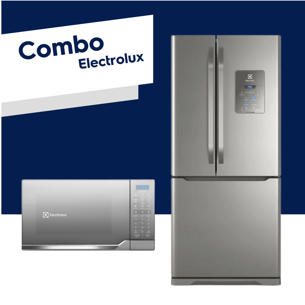 Combo-Electrolux-Refrigerador-French-Door-579L-20Ft---Microondas-Silver-20-Lt