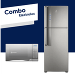 Combo-Electrolux-Refrigeradora-No-Frost-Top-Mount-474L-17Ft---Horno-Microondas-de-Mesa-Plateado