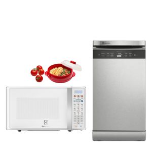 Combo: Lavavajillas 10 Sets - 115 Puestos EHFE10T7MSBUS + Horno Microondas 17L Blanco EMDO17S3GSEUW+Recipiente de cocción