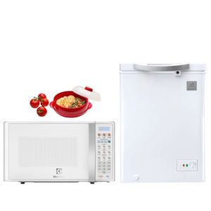 Combo: Congelador 150Litros EFCC15A6HQW + Horno Microondas 17L Blanco EMDO17S3GSEUW+ Recipiente de cocción