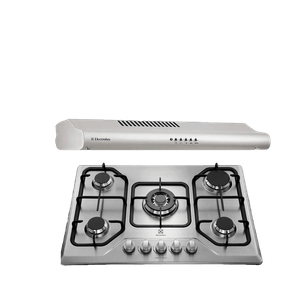 Combo: Campana Empotrable Eléctrico 76Cm EJSE306TBLS+ Cubierta Empotrable Gas 5 Quemadores 75Cm GT75X