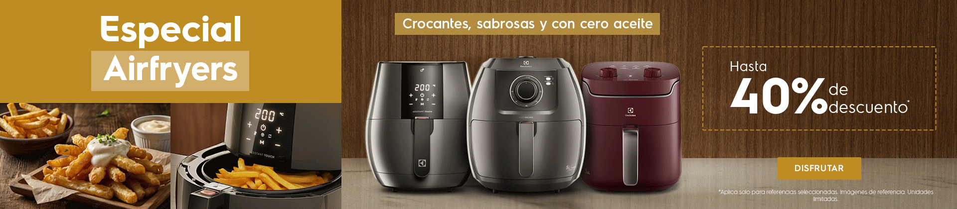 Sabor y practicidad en su rutina diaria Airfryer Electrolux con hasta 40% de descuento 