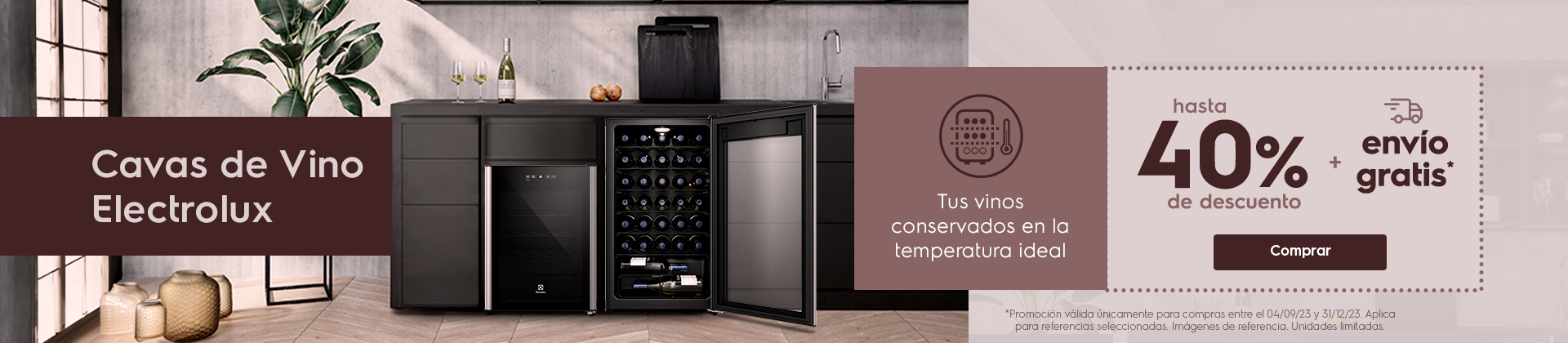 Tus vinos conservalos en la temperatura ideal hasta 40% dscto